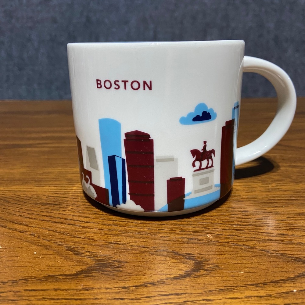 Starbucks You Are Here Collection Boston Coffee Mug 14oz Blue Interior 2015